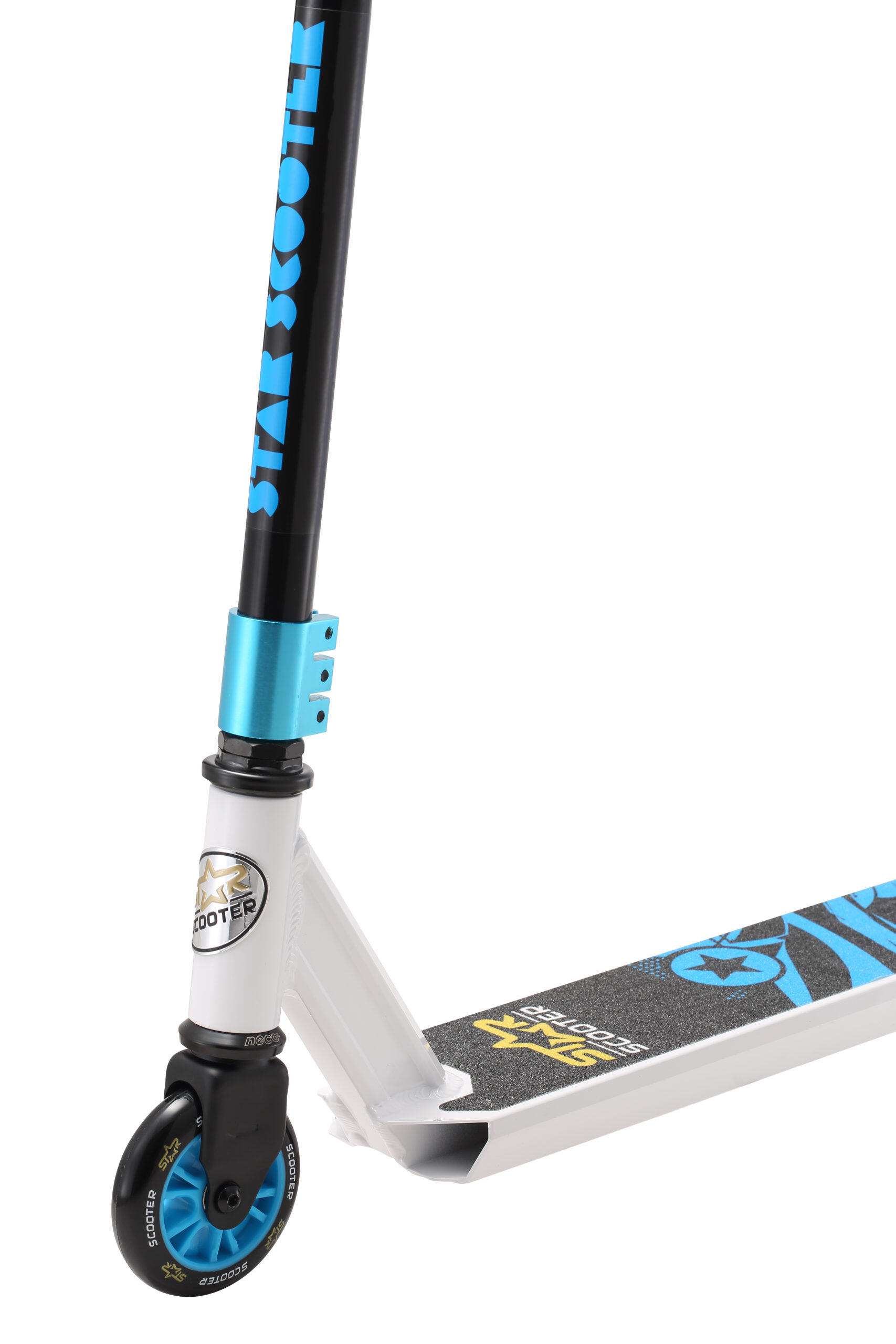 STAR SCOOTER Freestyle Jump alu stuntstep, 100mm Advanced Entry , wit / blauw 2/5