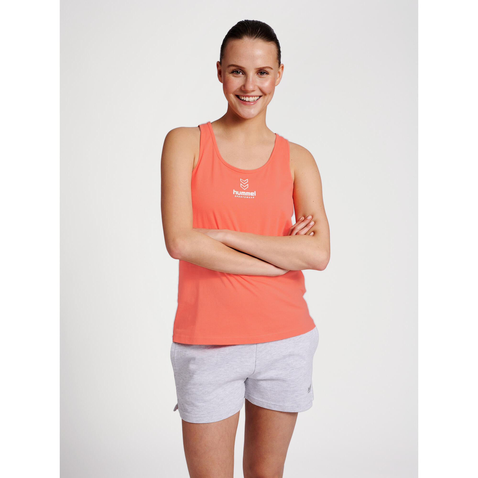 Hummel - Enfiler T-shirt Hmllgc Val Femme Hummel - T-shirt Sans Manche - Orange|rose|rouge - 36 Xs - Decathlon