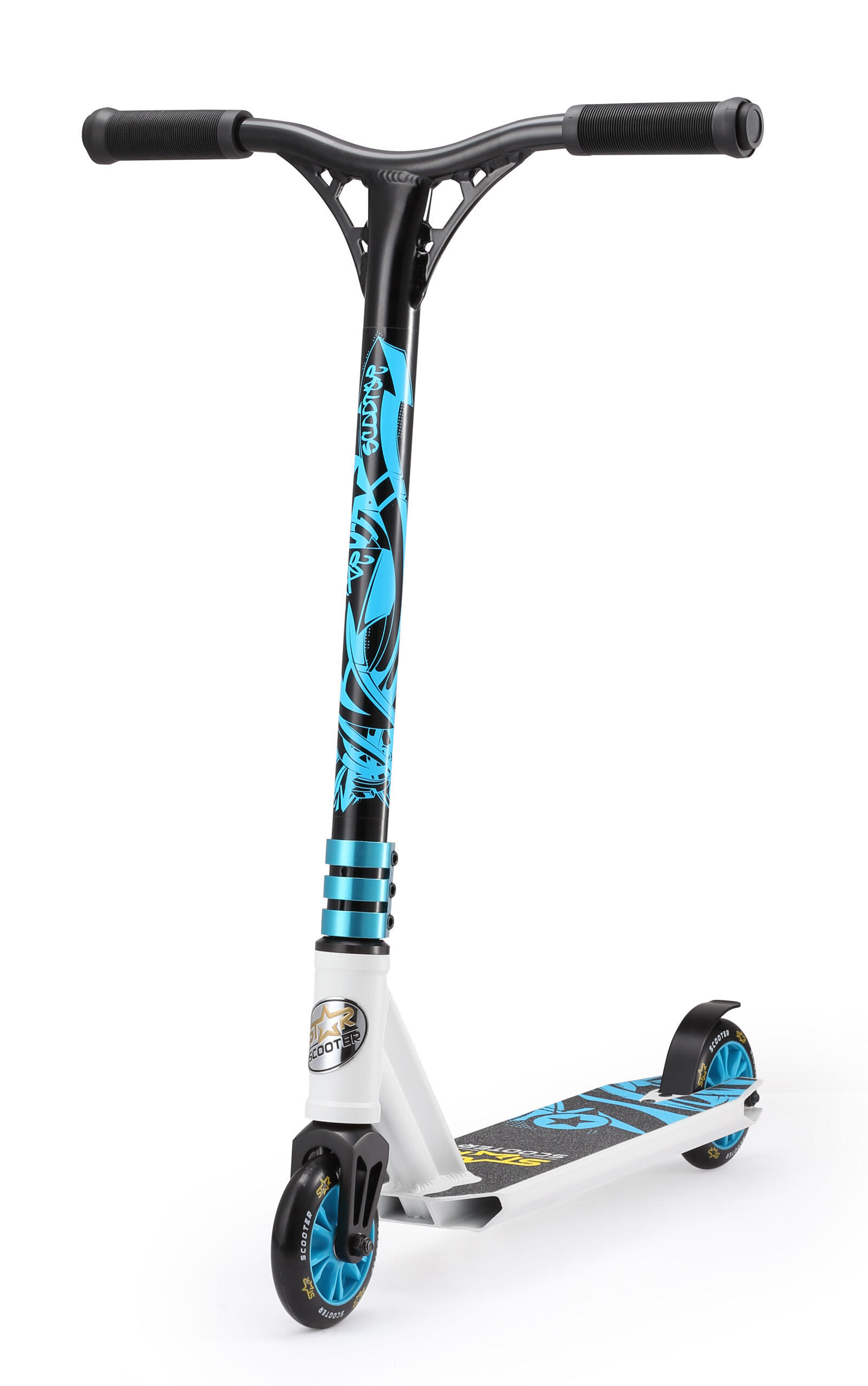 STAR SCOOTER STAR SCOOTER Freestyle Jump alu stuntstep 110mm Mini wit / blauw