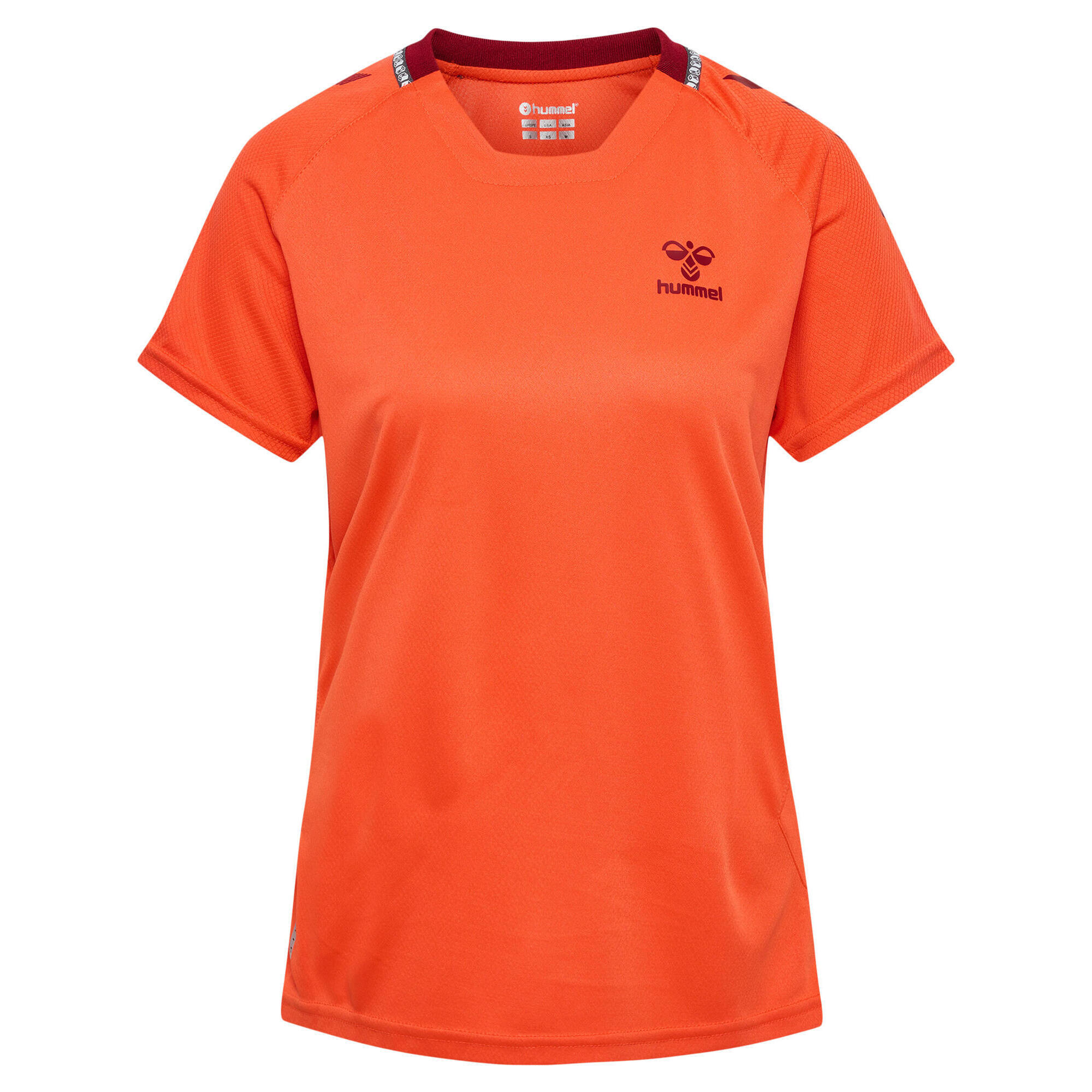 Hummel - Enfiler T-shirt Hmlongrid Femme Hummel - T-shirt Manches Courtes - Orange|rouge - S - Decathlon