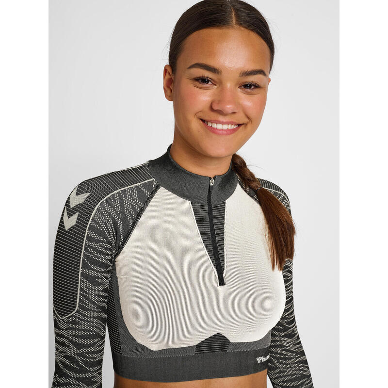Dámský cropped sweatshirt s 1/2 zipem bez švů Hummel MT Mila