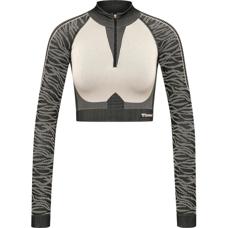 Dámský cropped sweatshirt s 1/2 zipem bez švů Hummel MT Mila