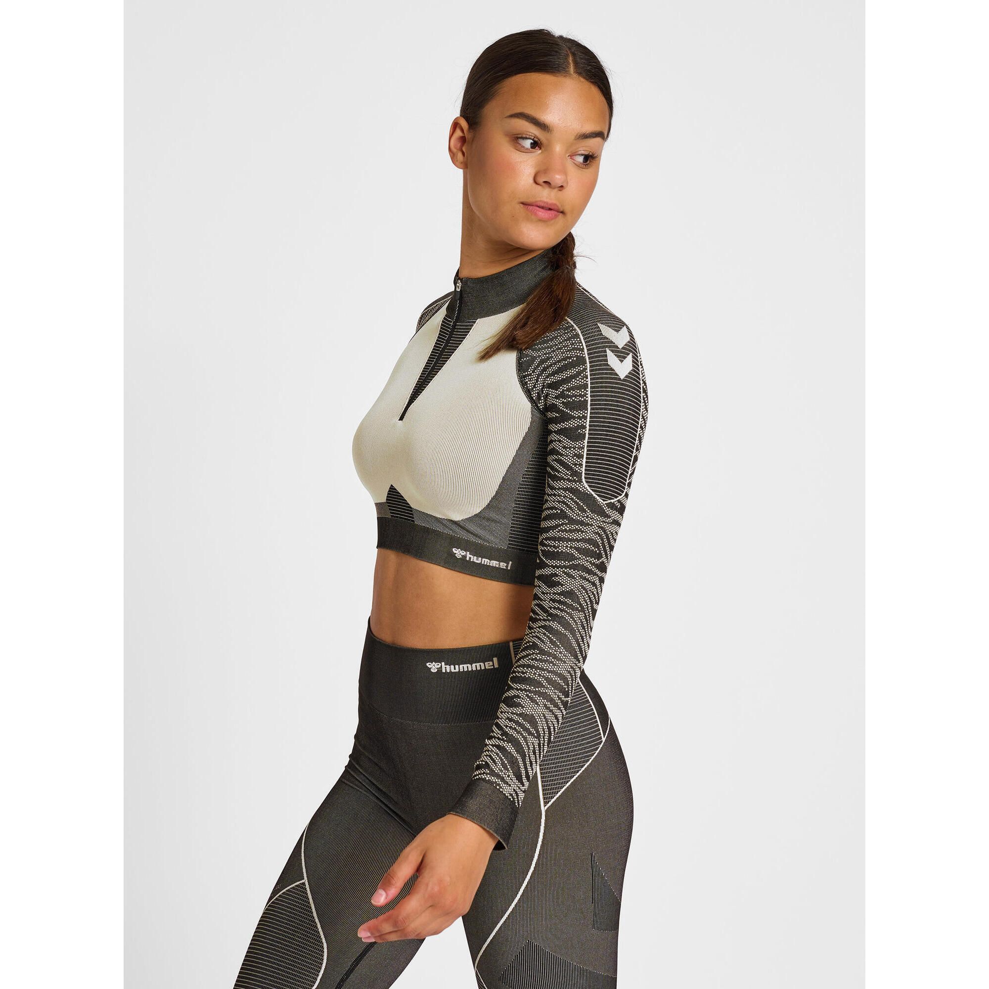 HUMMEL Dámský cropped sweatshirt s 1/2 zipem bez švů Hummel MT Mila