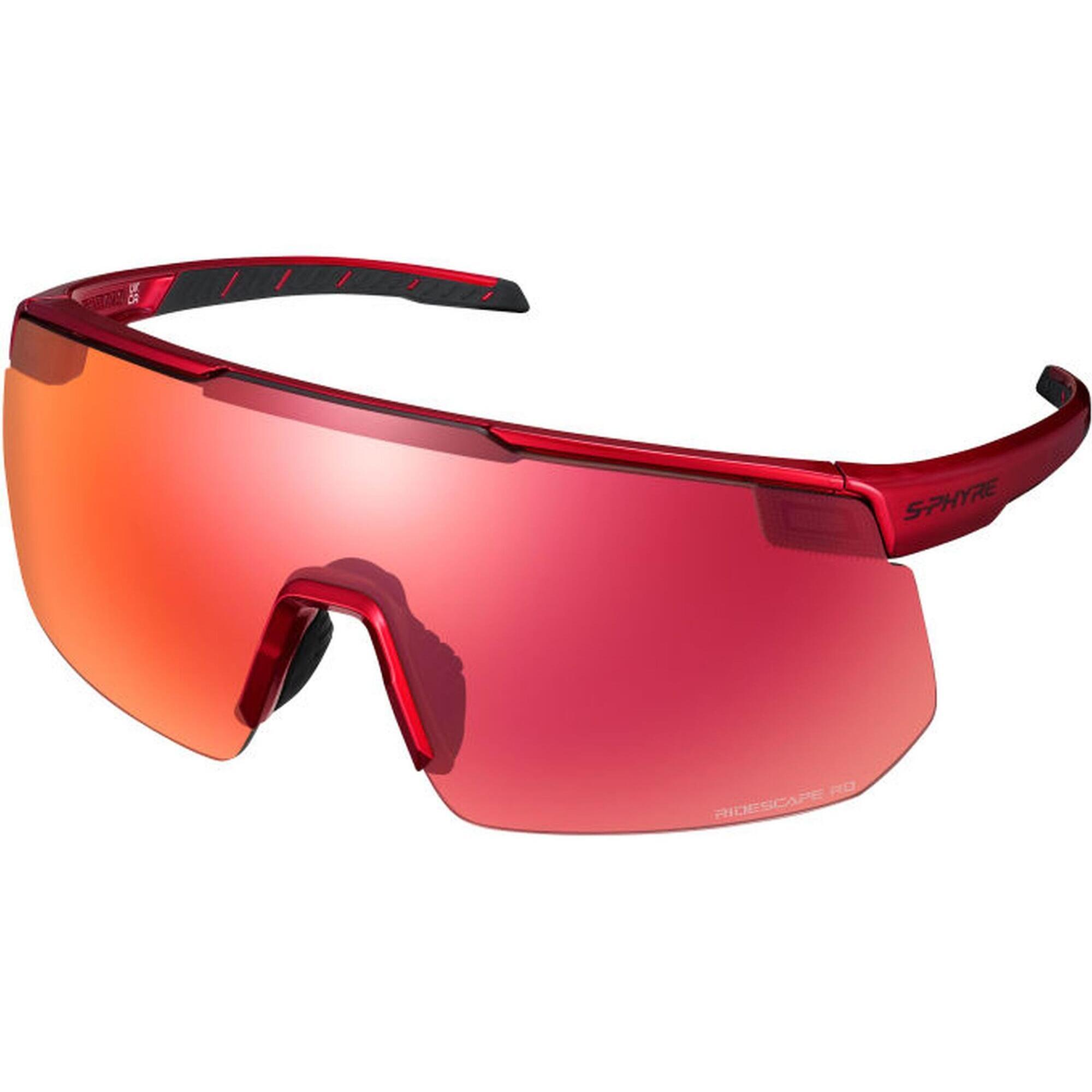 Shimano - Lunettes S-phyre 2 Ridescape Road, Rouge Métallique - Lunettes De Soleil - Rouge - Taille Unique - Decathlon