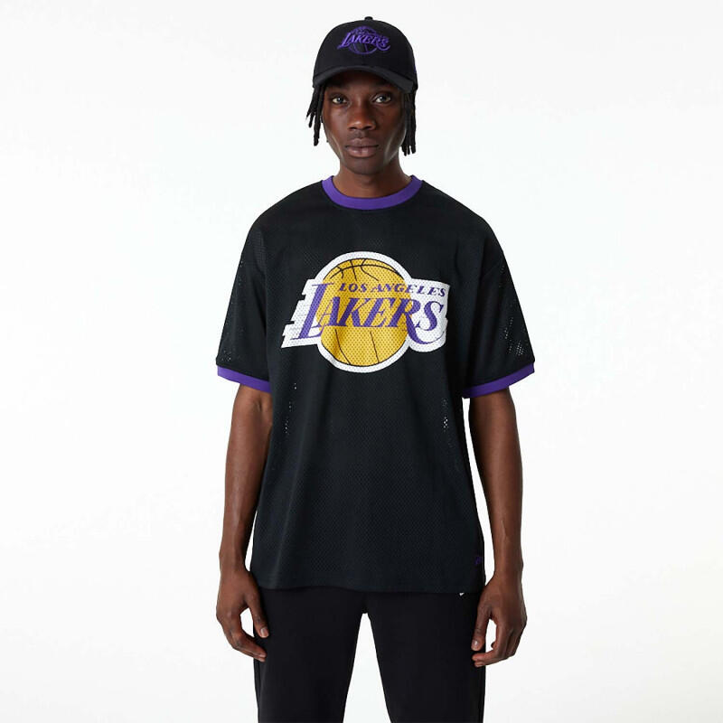 New Era T-Shirt Nba Team Logo Mesh Os Tee Loslak Blktrp Adulto