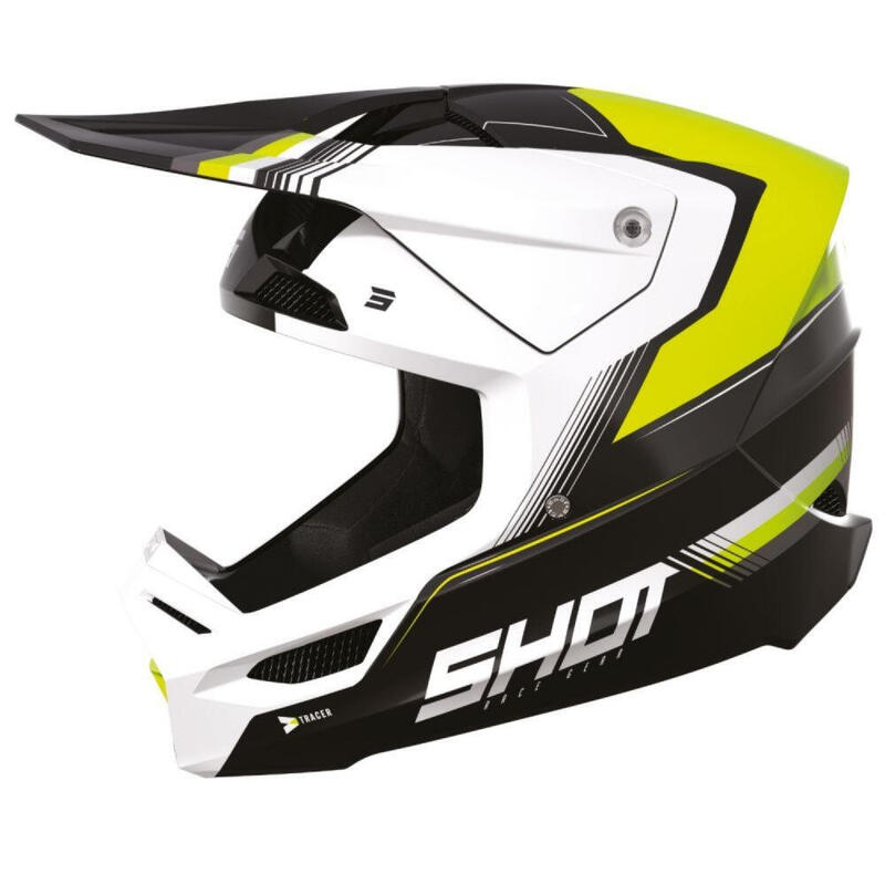 Casco Shot Furious Kid Tracer Amarillo Neón Glossy