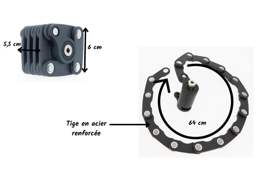 Serratura a chiave pieghevole ultracompatta + supporto CoolRide 2/5