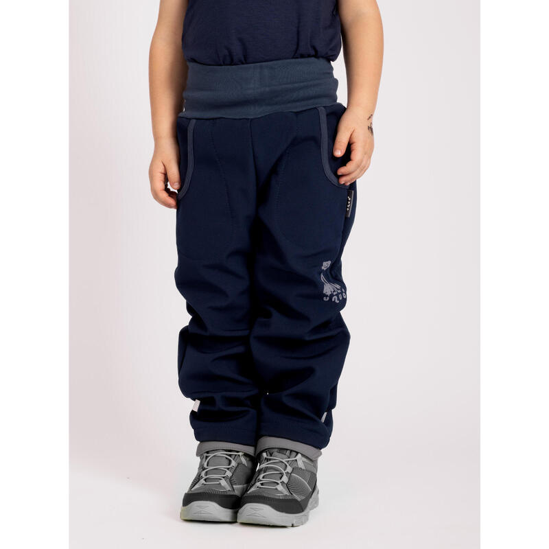 Dětské softshellové kalhoty s fleecem Basic, Tm. Modročerná