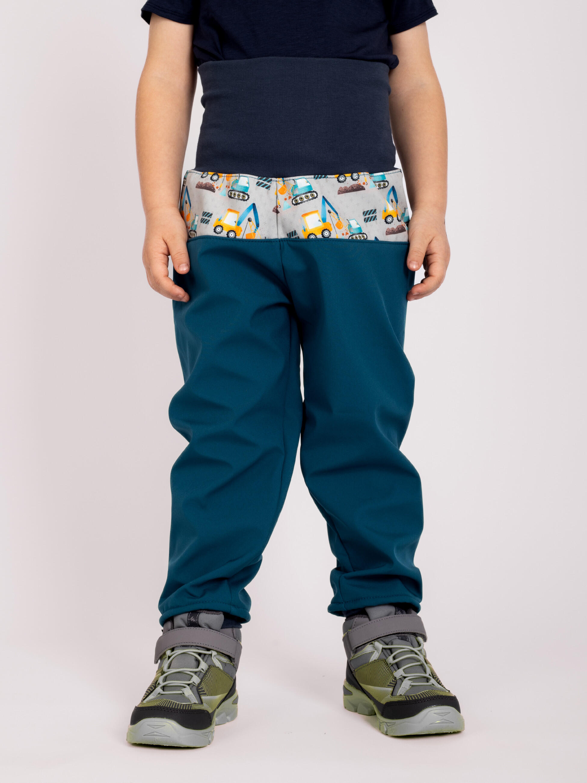 Softshell-Hose mit Fleece für Kleinkinder Basic, Kobalt, Bagger 2/7
