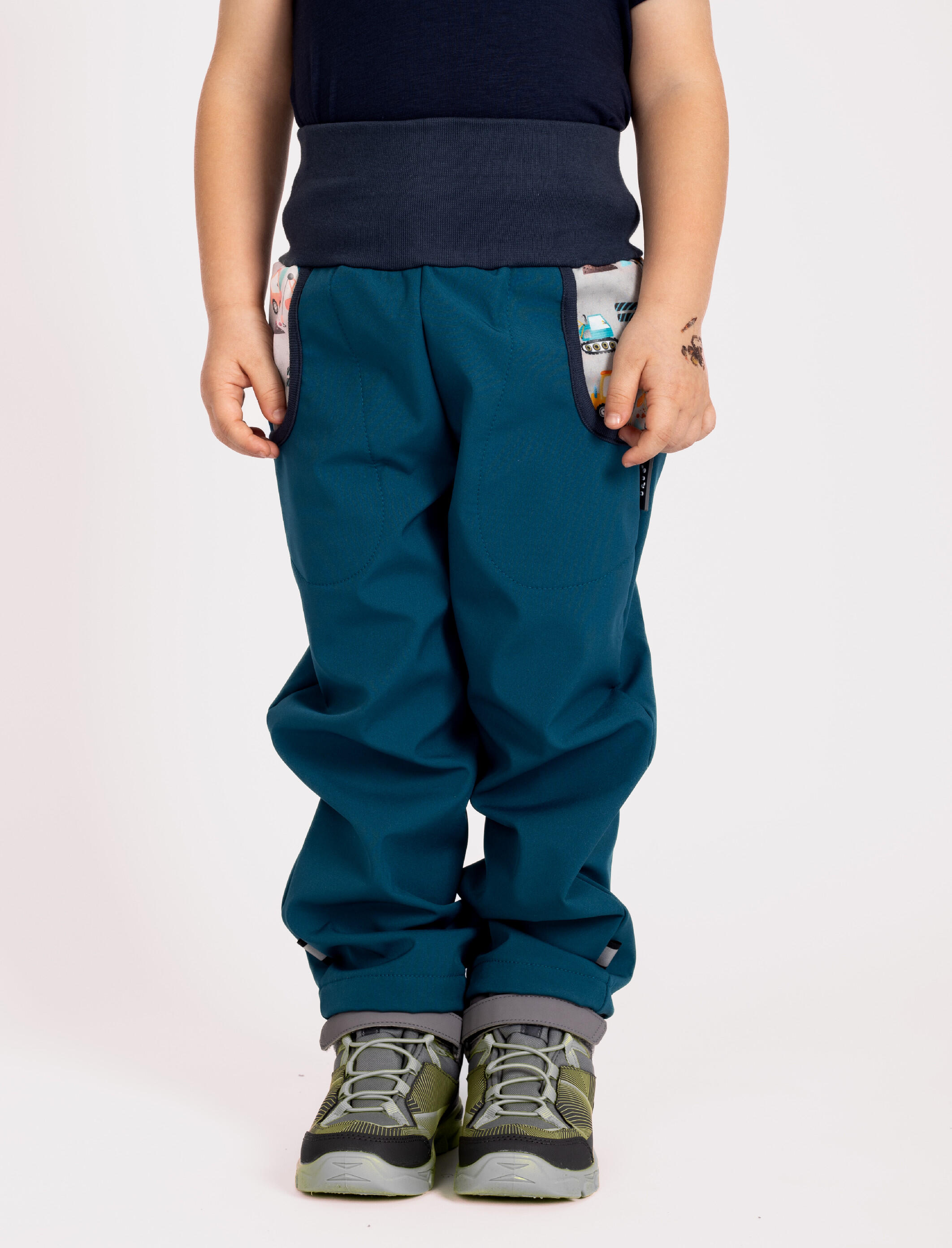 Softshell-Hose mit Fleece für Kinder Basic, Kobalt, Bagger 2/5