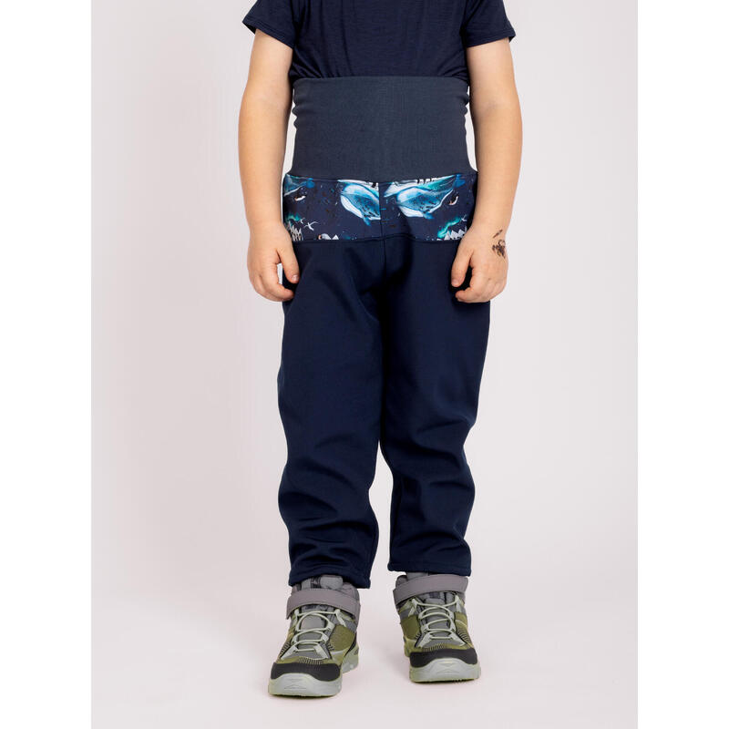 Batolecí softshellové kalhoty s fleecem Basic, Tm. Modročerná, Tučňáci