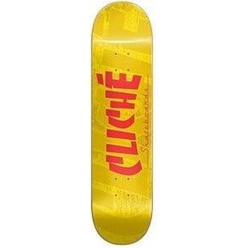 Cliche skateboard deck- banco yellow  8.25