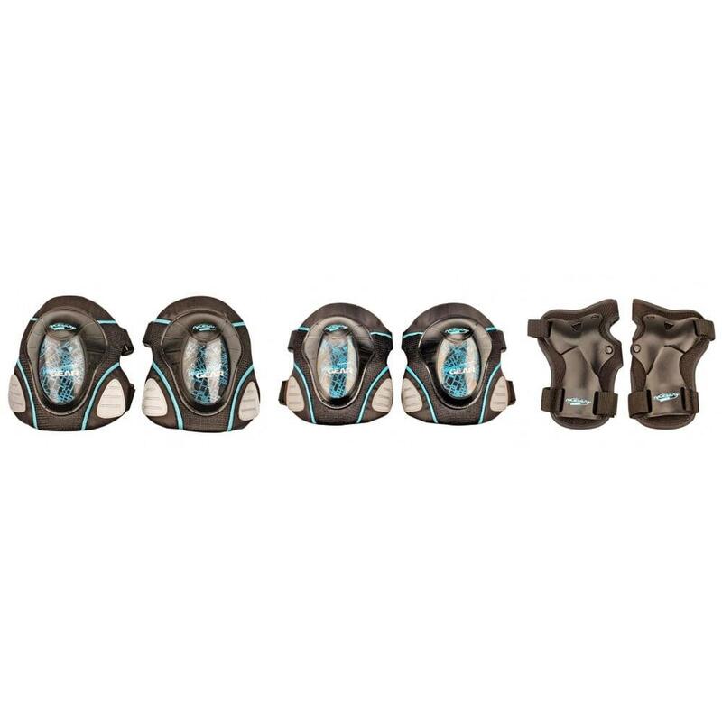Set protecții Nijdam Deluxe, Negru/Roz, S