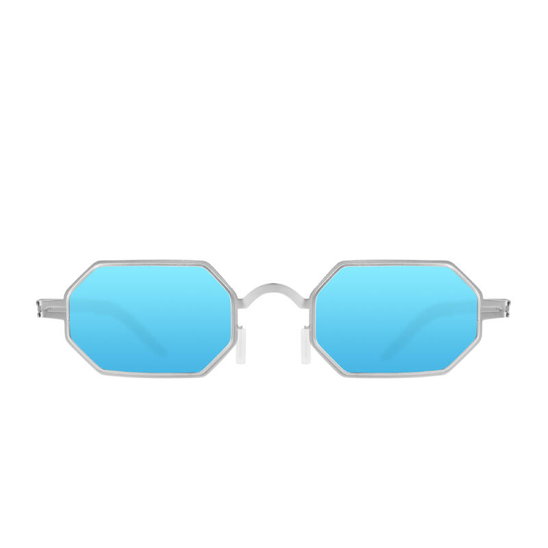 KPYPTON II6003 Lightweight Sunglasses - Brush Silver / Blue Mirror
