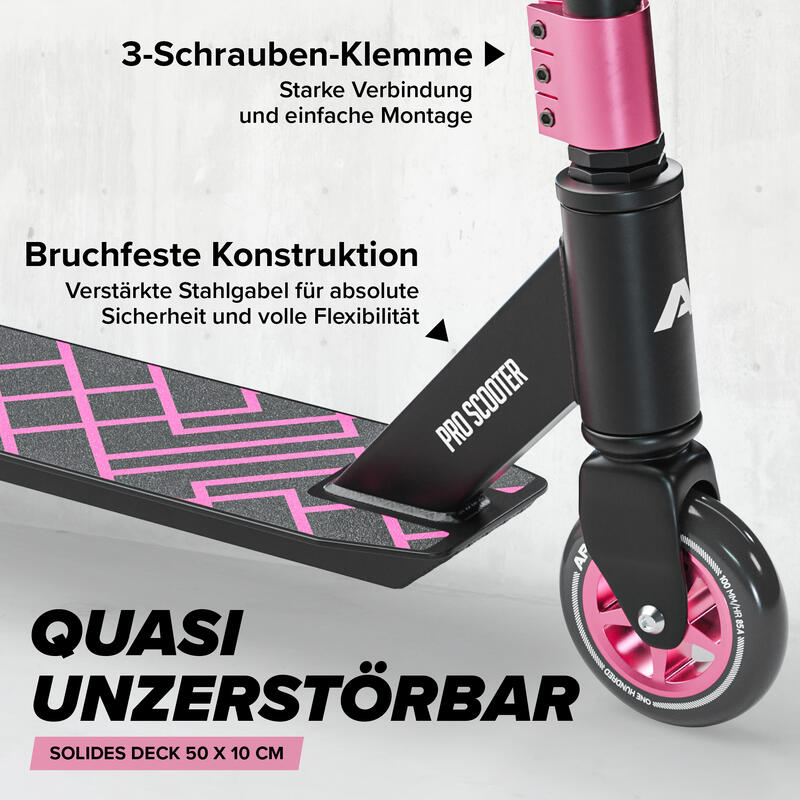 Stunt Scooter - Genius Pro 4.0 - Robuster Kinder Scooter mit ABEC 9 Kugellager