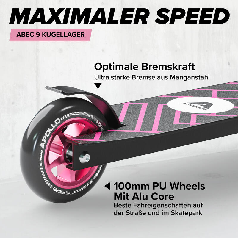 Stunt Scooter - Genius Pro 4.0 - Robuster Kinder Scooter mit ABEC 9 Kugellager