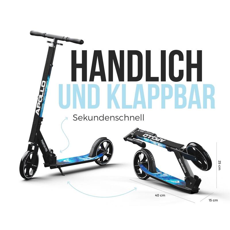 Klappbarer City Roller für Kinder - Phantom - höhenverstellbarer Tretroller