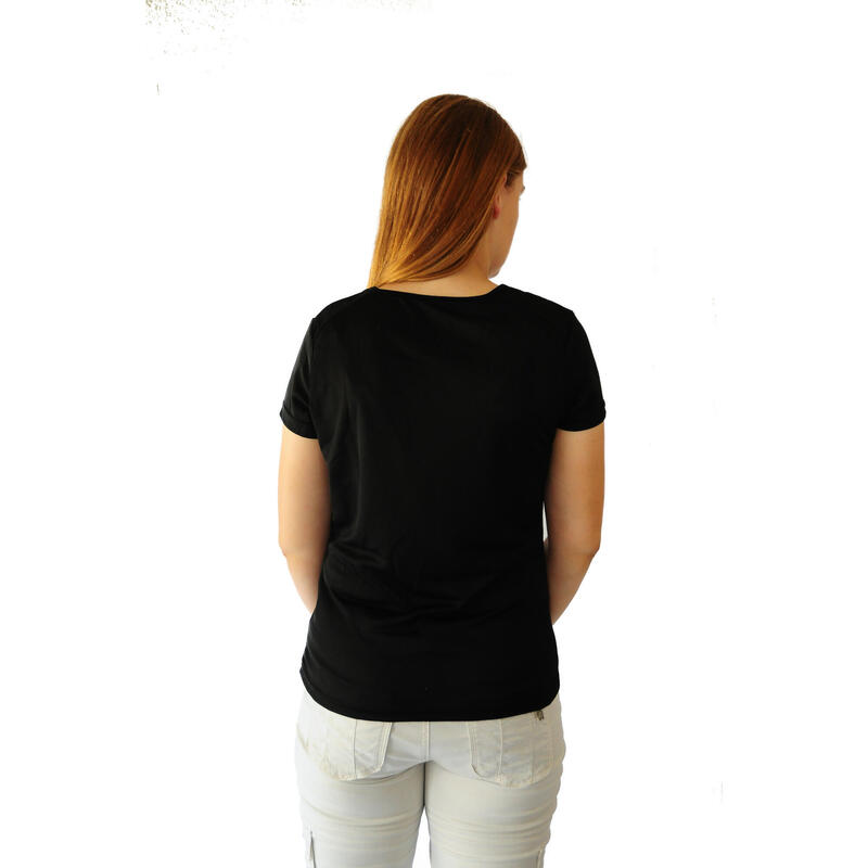 Camiseta de Manga Corta Mujer Joluvi Runplex Negro