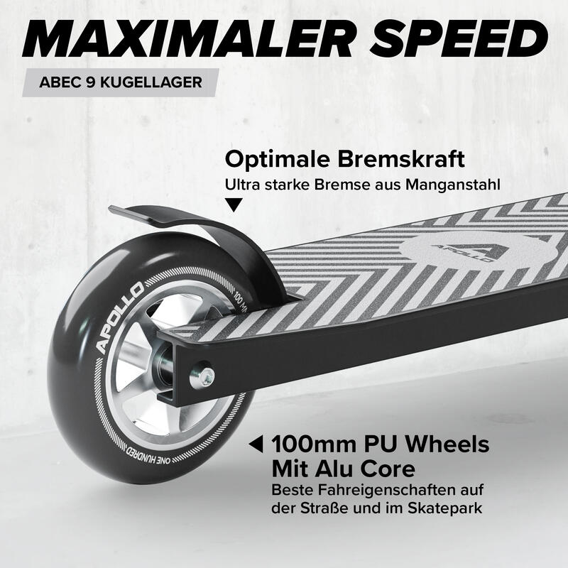 Stunt Scooter - Genius Pro 4.0 - Robuster Kinder Scooter mit ABEC 9 Kugellager