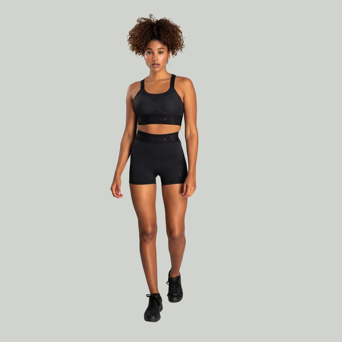 Donna fitness pantaloncini vita alta neri Nebula 6/7
