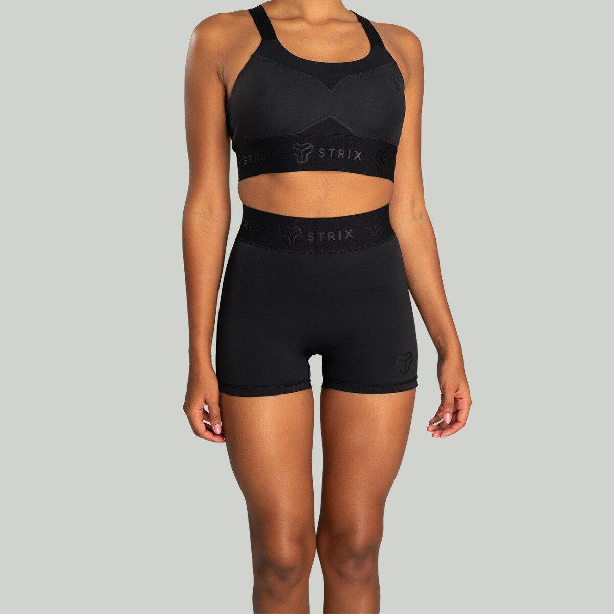 Donna fitness pantaloncini vita alta neri Nebula 2/7