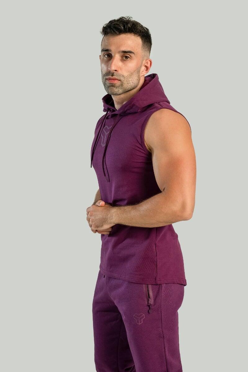 Uomo canotta con cappuccio aderente prugna Essential 5/7