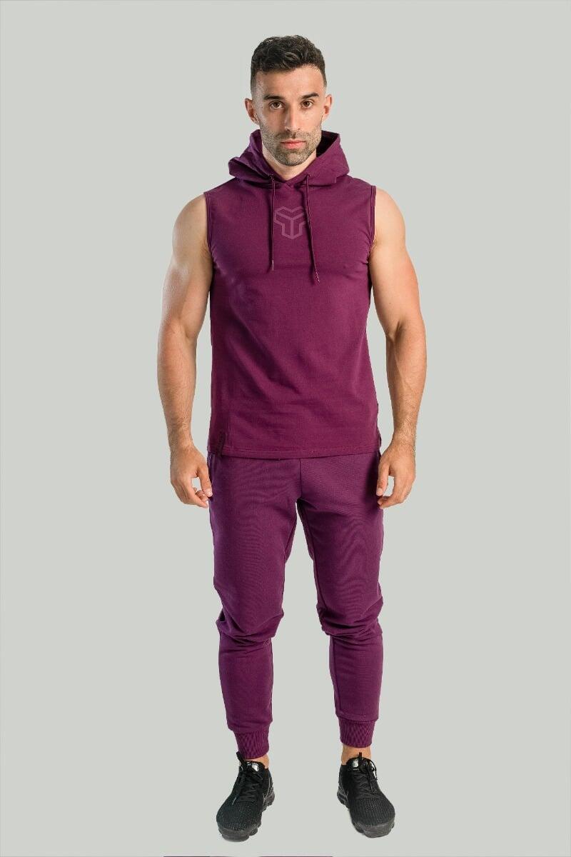 Uomo canotta con cappuccio aderente prugna Essential 6/7