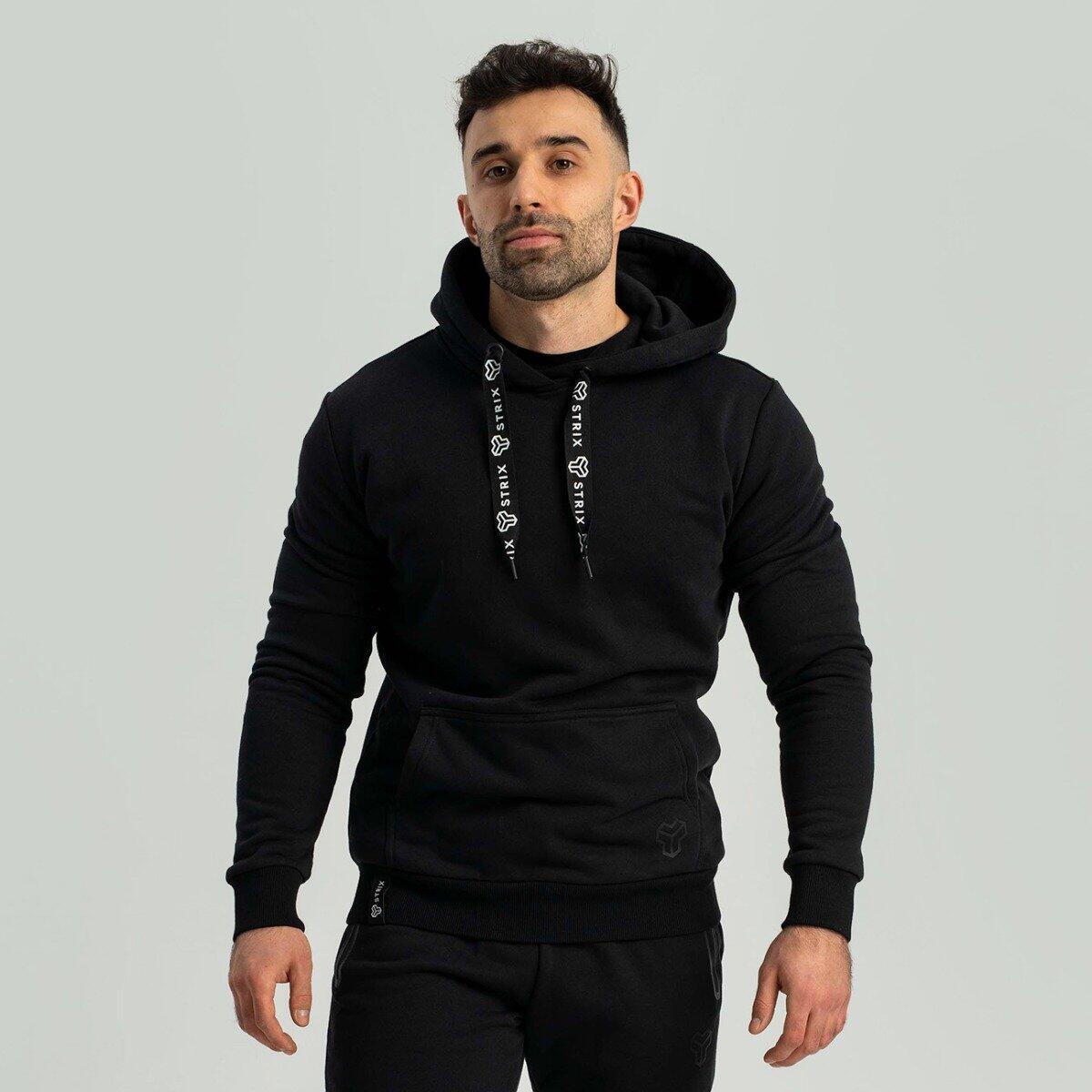 Uomo fitness felpa con cappuccio nera Aster 1/3