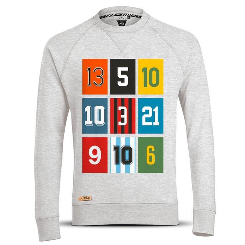 Rugnummer sweater - grijs