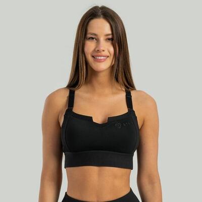 Donna fitness reggiseno sportivo alto sostegno nero Stellar