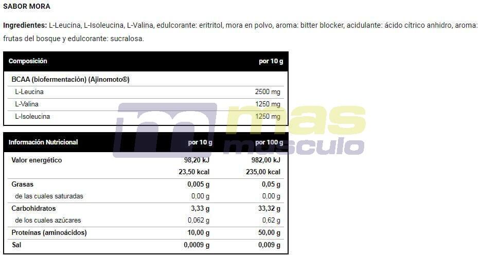 VitOBest BCAA 5000 Powder Nueva Edicion 300 gr 4/4