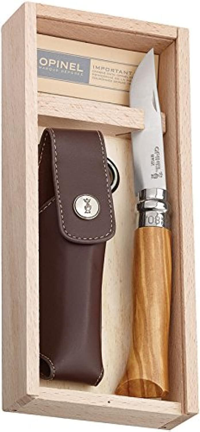 Couteau de poche Opinel n°8 - Manche en Olivier et lame en Acier inoxydable 5/7