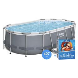 427 x 250 x 100 cm Bestway Power Steel Piscine Ovale + Aquatural Set d'Entretien