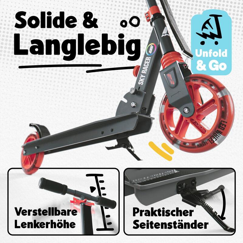 145mm City Scooter mit Federung - Skyracer - klappbar und höhenverstellbar