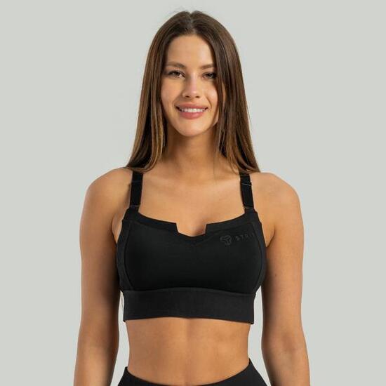 Donna fitness reggiseno sportivo alto sostegno nero Stellar
