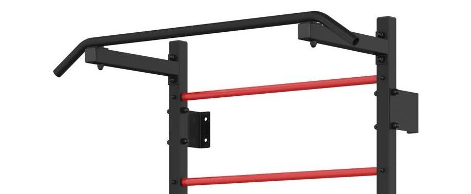 Drabinka gimnastyczna metalowa UNDERFIT 228 x 115 cm z drążkiem czerwona 3/6