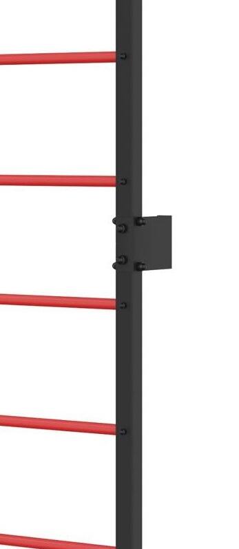 Drabinka gimnastyczna metalowa UNDERFIT 228 x 115 cm z drążkiem czerwona 4/6