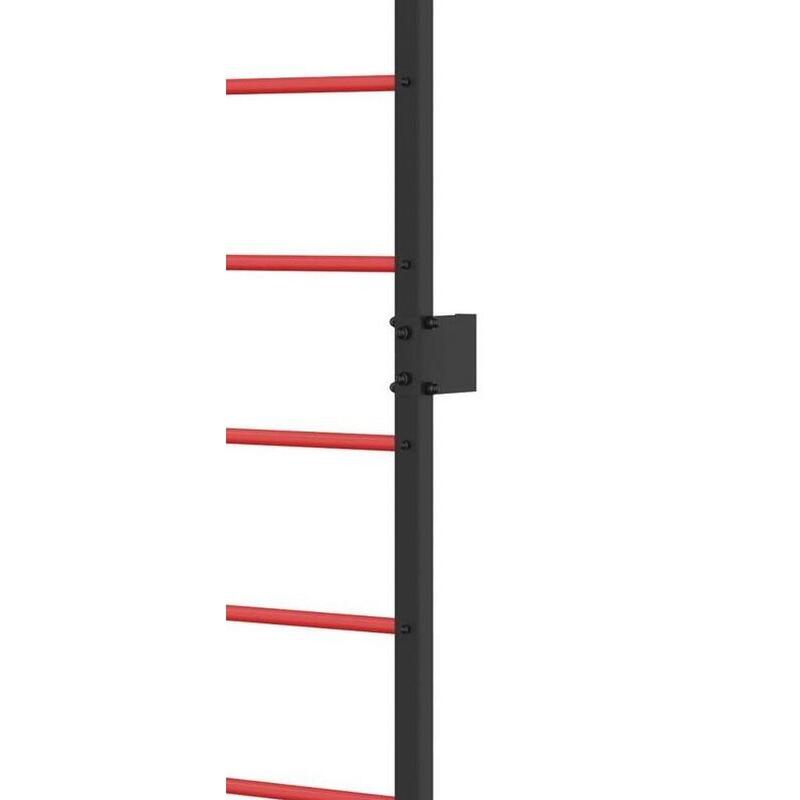 Drabinka gimnastyczna metalowa UNDERFIT 228 x 115 cm z drążkiem czerwona