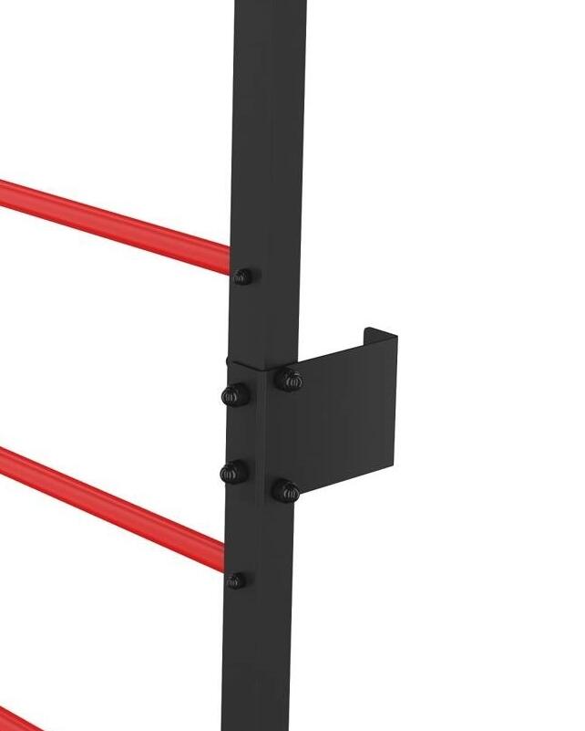 Drabinka gimnastyczna metalowa UNDERFIT 228 x 115 cm z drążkiem czerwona 6/6