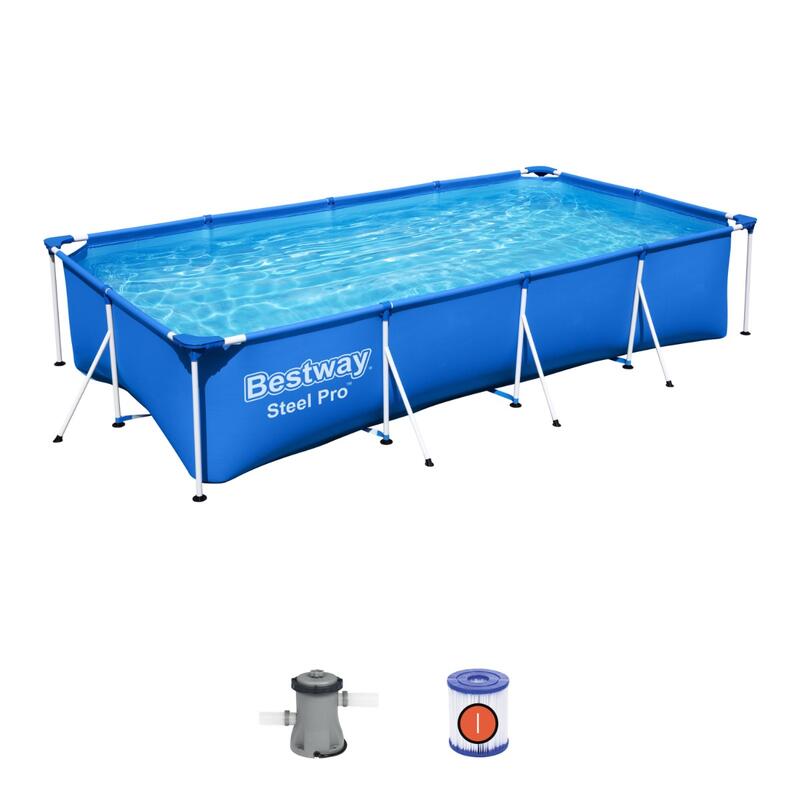 400 x 211 x 81 cm Bestway Steel Pro zwembad set rechthoek