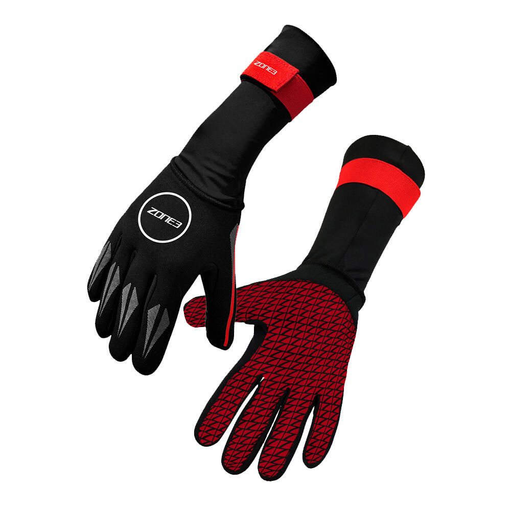 ZONE3 Neoprene Gloves Adult BLACK/RED