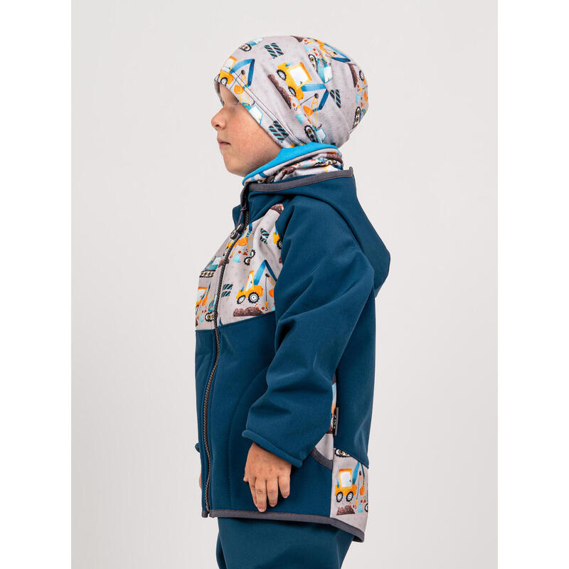 Dětská softshellová bunda s fleecem Basic, Kobaltová, Bagry