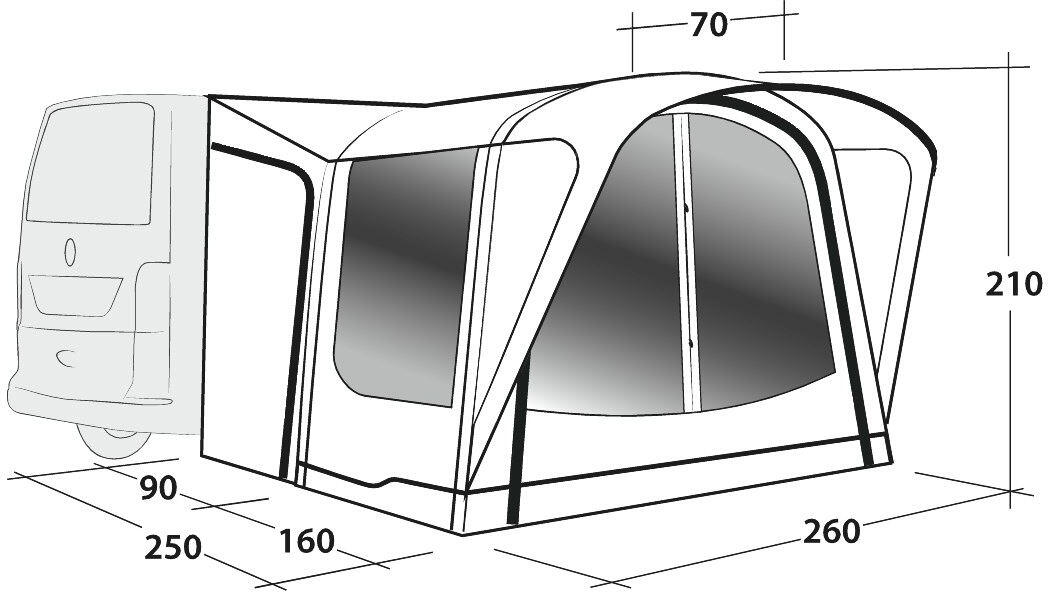 Outwell 111170 Drive-away Awning Newburg 160 Air 2/6