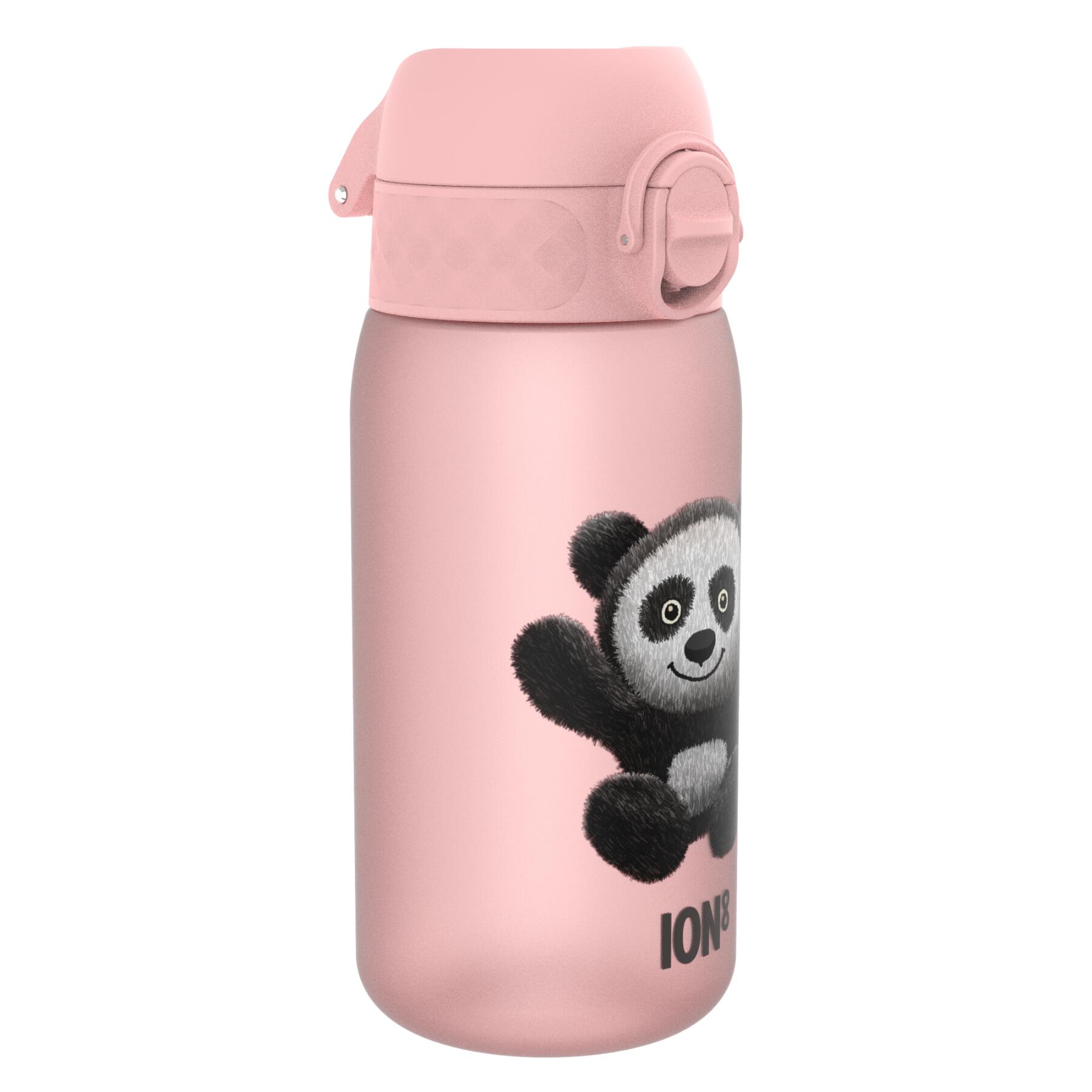 Bidon ION8 350ml z ATEST PZH - BPA Free - różowy z pandą