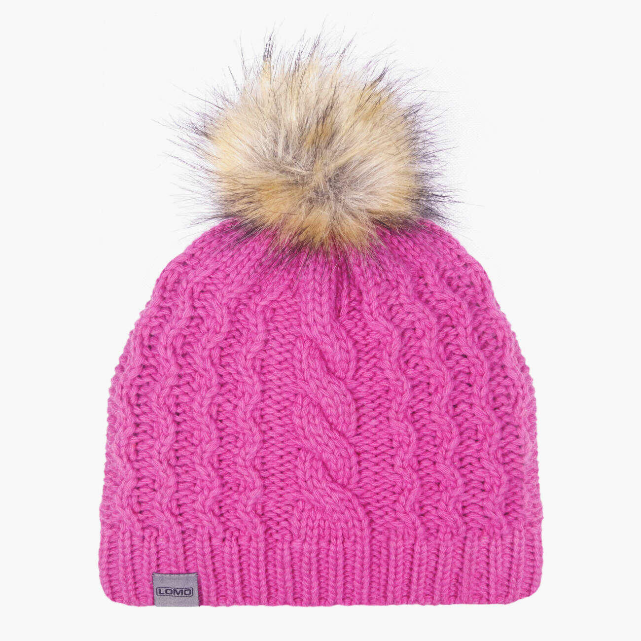 LOMO Lomo Lambswool Faux Fur Bobble Hat - Pink