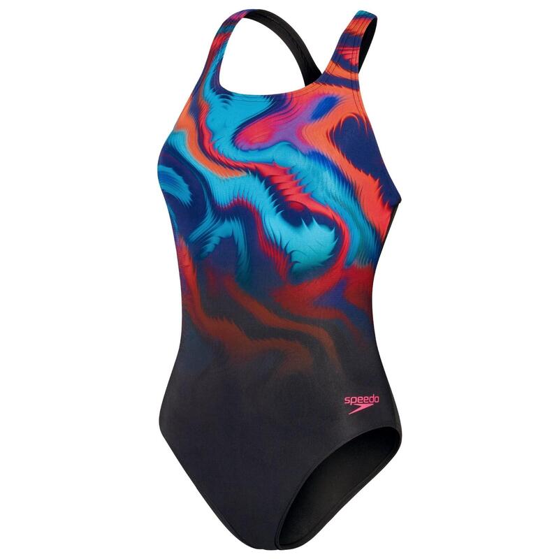 Maillot de bain femme Speedo Digital Printed Medalist Noir/Hypersonic Blue