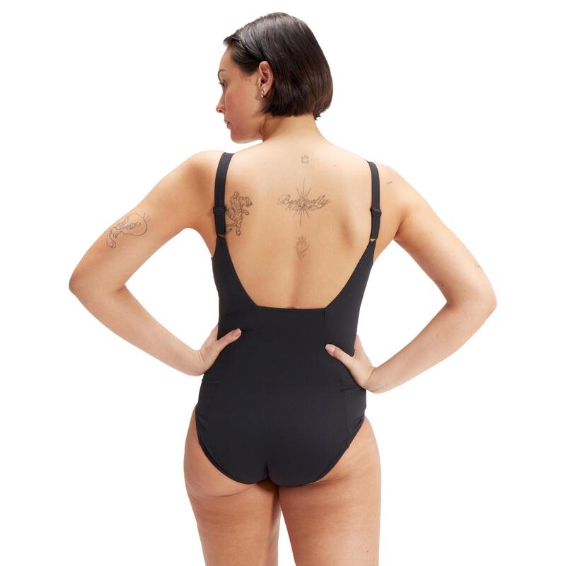 Speedo Womens Shaping ContourEclipse Printed 1 Piece Black/Ocean Depths/Mystic