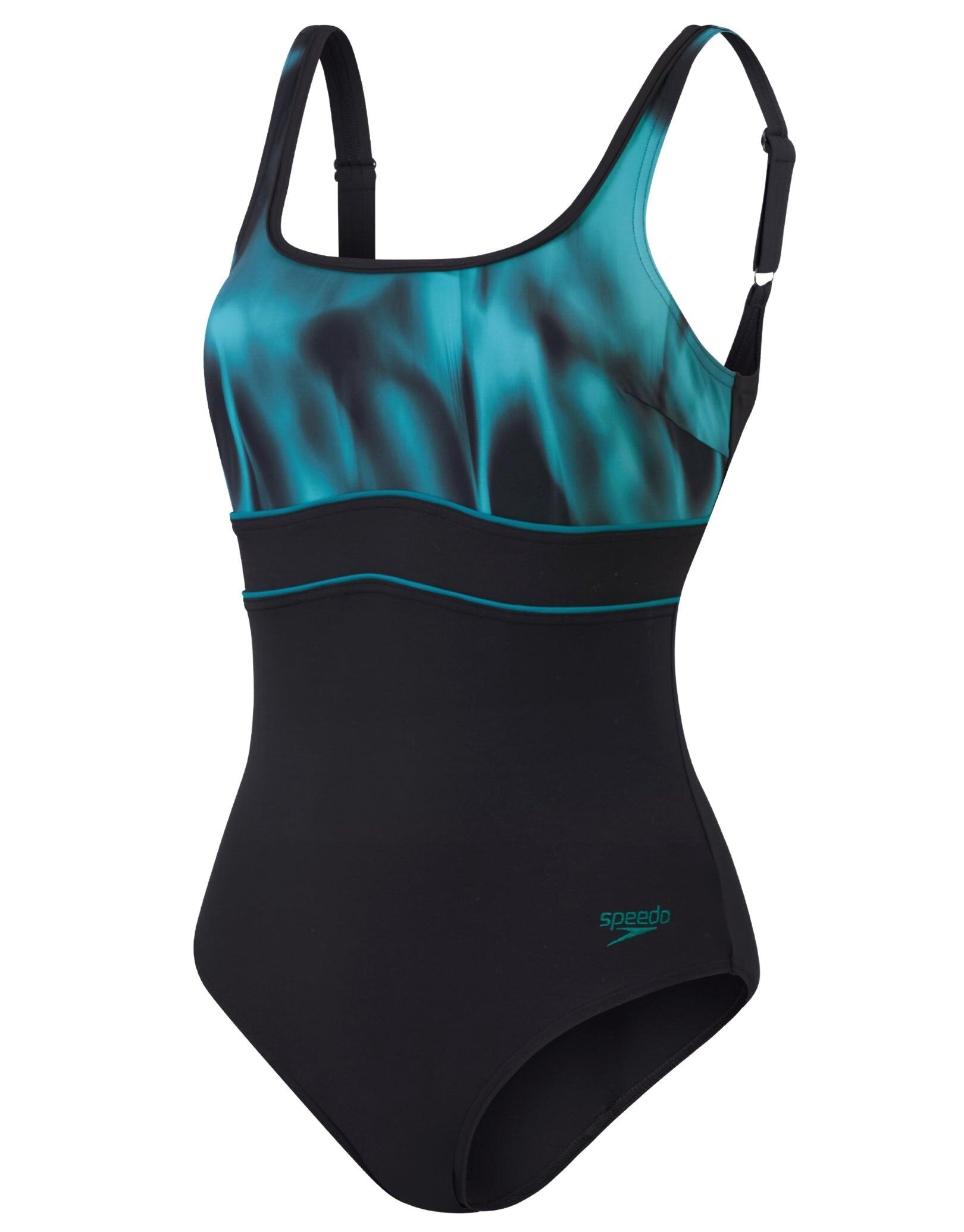 Speedo Womens Shaping ContourEclipse Printed 1 Piece Black/Ocean Depths/Mystic 3/7