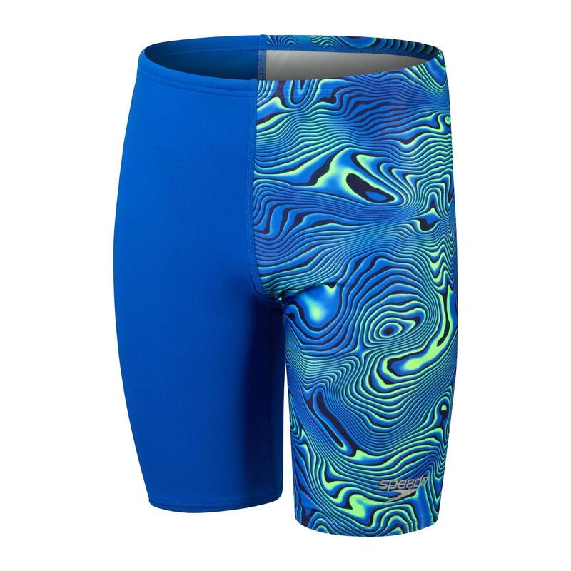 Speedo Boys Allover Digital Swim Jammer Blue/Green SPEEDO Decathlon