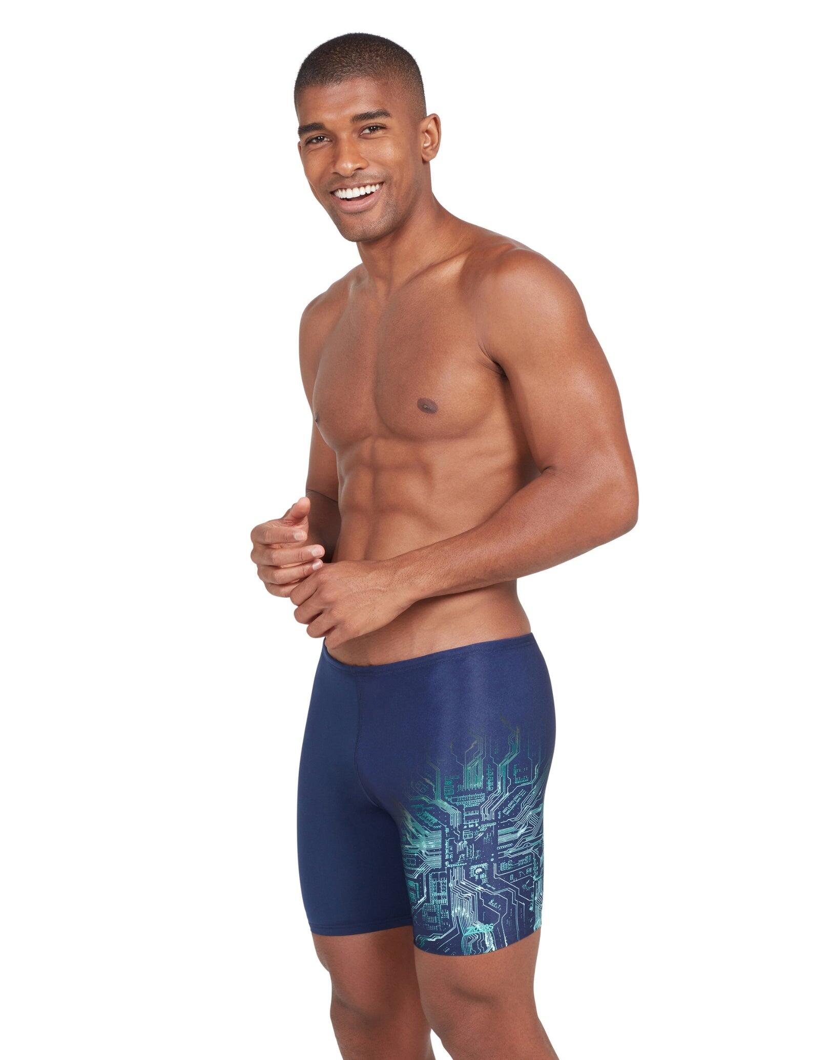 Zoggs Cortex Mid Swim Jammer - Navy/Green 3/5